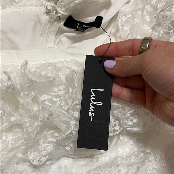 Lulu's White One Shoulder Dress - Picture 6 of 6